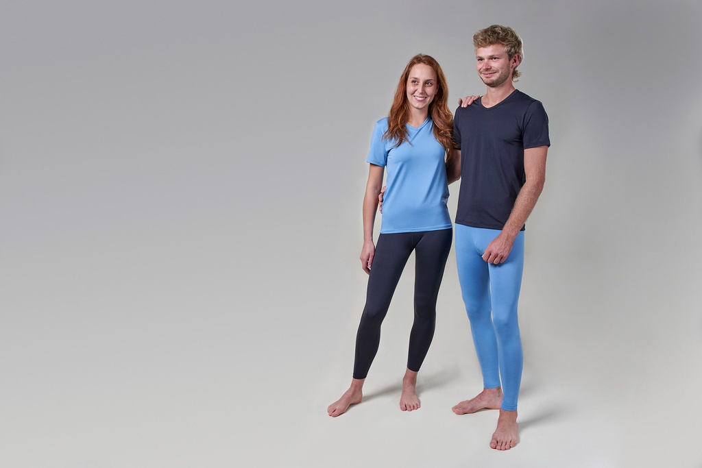 [00398 TB] Paljari Leggings UNISEX mit Bio-Infrarot Faser; Farbe: taubenblau [00398 TB]