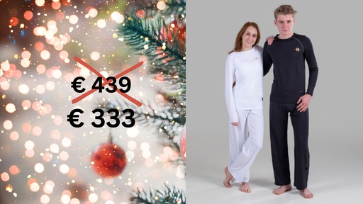 [00256] Paljari Relax - Hausanzug (Pyjama) mit Bio-Infrarot Faser - Oberteil + Hose Unisex; Farbe: schwarz WA