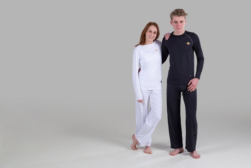 [00254] Paljari Relax - Hausanzug (Pyjama) mit Bio-Infrarot Faser - Oberteil + Hose Unisex; Farbe: weiß