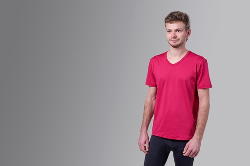 [00460 BR] Paljari T-Shirt mit Bio-Infrarot Faser, UNISEX; Farbe: bordeauxrot V-Ausschnitt